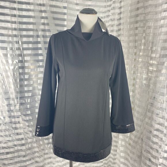Linea Cowl Neck Sequin Embellished Top - Picture 1 of 7
